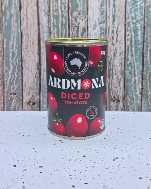  Ardmona Diced Tomatoes. 100% premium Australian tomatoes. Picked & packed in 24 hours.