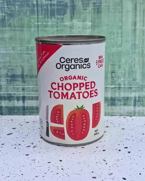  Ceres Organics Organic Chopped Tomatoes. Certified organic. BPA free can. Product of Italy. 