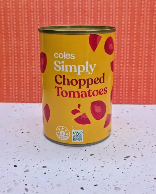  Coles Simply Chopped Tomatoes. 5 health star rating.