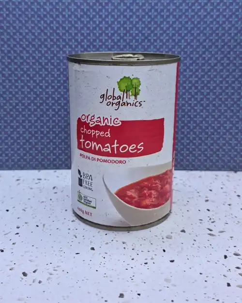  Global Organics Organic Chopped Tomatoes. Polpa Di Pomodoro. BPA free lining. ACO certified organic. Non GMO. 