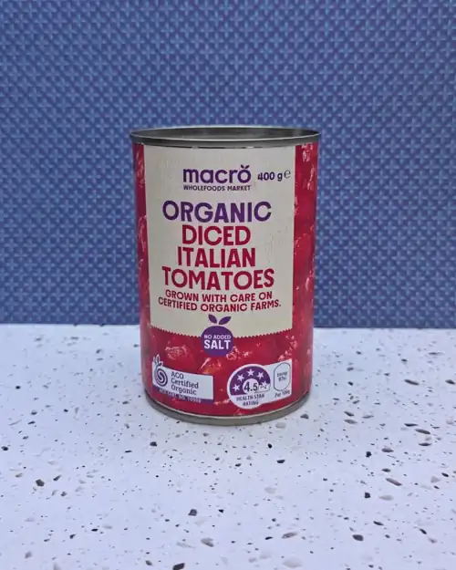  Macro Wholefoods Market Organic Dice Italian Tomatoes. 4.5 Health star rating. 