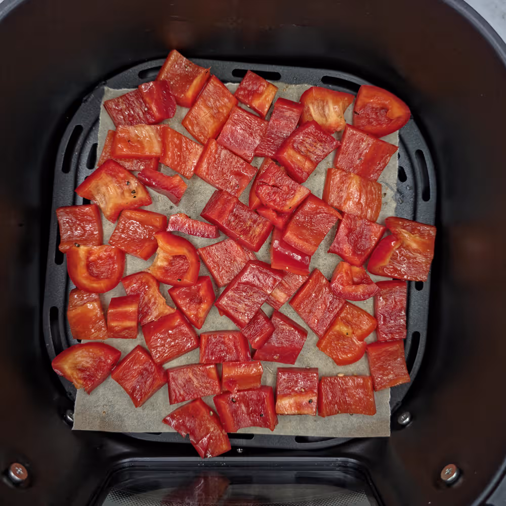 Air fryer ready, red capsicum