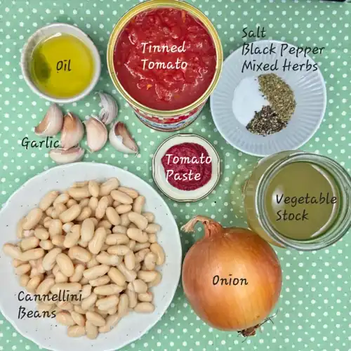  roast vegetables ingredients sauce labelled 