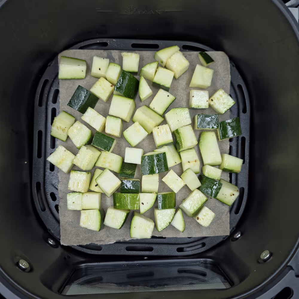 Air fryer ready, raw zucchini